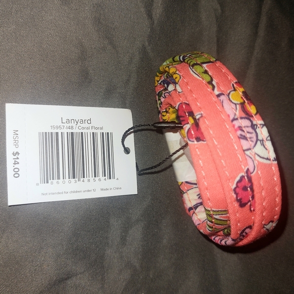 🎄3/$15 NWT Vera Bradley 'Coral Floral' Lanyard - Picture 4 of 4